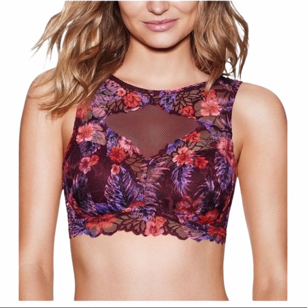 Victoria’s Secret Pink Lace High Neck Push up Bra